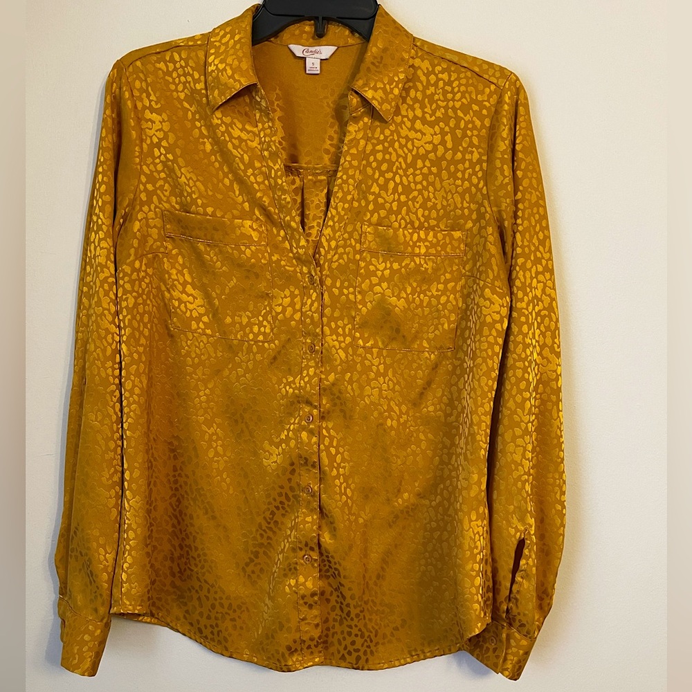 Candies Satin Blouse Cheetah Print